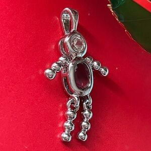 925 Silver Charm,Silver Pendant with purple Gem